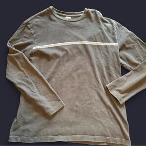 Men's black Long Sleeve Shirt vintage old navy with stripes